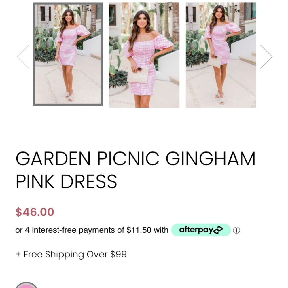 Pink Lilly adorable pink checkered dress. NEVER WORN!